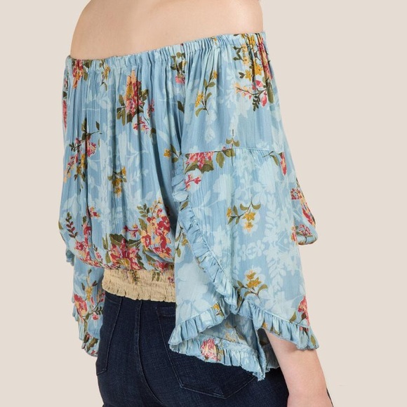 Francesca’s Theresa Smocked Off The Shoulder Top - Picture 2 of 5